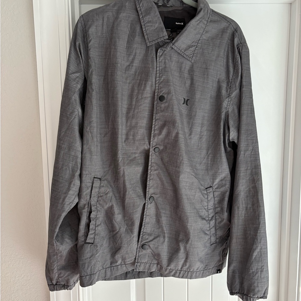 Hurley Gray Windbreaker Lightweight Jacket